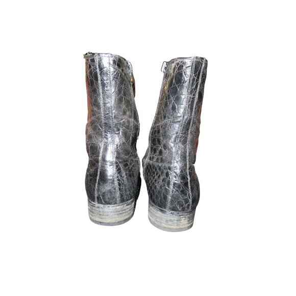 MORESCHI ITALY Genuine Croc embossed Italian Leather Boots size 9 Vintage - Picture 3 of 10